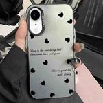 For iPhone XR Silver Painting PC Hybrid TPU Phone Case(Love Hearts Black)