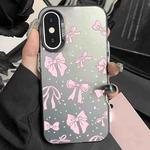 For iPhone XS Max Silver Painting PC Hybrid TPU Phone Case(Bow Black)