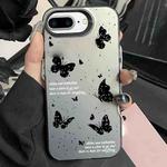 For iPhone 7 Plus / 8 Plus Silver Painting PC Hybrid TPU Phone Case(Ink Butterfly Black)