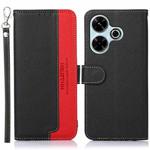 For Xiaomi Redmi 13 4G KHAZNEH Litchi Texture Leather RFID Phone Case(Black)