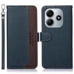 For Redmi Note 14 4G 164.84mm KHAZNEH Litchi Texture Leather RFID Phone Case(Blue)