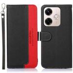 For Redmi 13X KHAZNEH Litchi Texture Leather RFID Phone Case(Black)