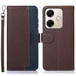 For Redmi 13X KHAZNEH Litchi Texture Leather RFID Phone Case(Brown)