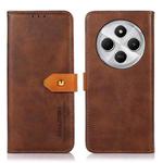 For Redmi 14 4G KHAZNEH Cowhide Texture Flip Leather Phone Case(Brown)