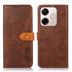 For Redmi 13X KHAZNEH Cowhide Texture Flip Leather Phone Case(Brown)