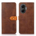 For Redmi Turbo 4 Pro KHAZNEH Cowhide Texture Flip Leather Phone Case(Brown)