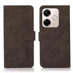 For Redmi 13x KHAZNEH Matte Texture Leather Phone Case(Brown)