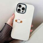 For iPhone 15 Pro Max Smile Face PC Hybrid TPU Phone Case(White)