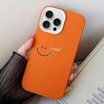 For iPhone 15 Pro Smile Face PC Hybrid TPU Phone Case(Orange)