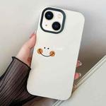 For iPhone 14 Plus Smile Face PC Hybrid TPU Phone Case(White)