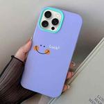 For iPhone 14 Pro Smile Face PC Hybrid TPU Phone Case(Purple)
