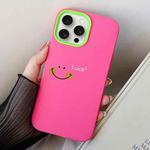For iPhone 14 Pro Max Smile Face PC Hybrid TPU Phone Case(Rose Red)