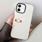 For iPhone 11 Smile Face PC Hybrid TPU Phone Case(White)