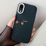 For iPhone XR Smile Face PC Hybrid TPU Phone Case(Black)