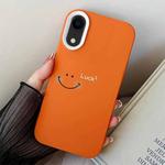 For iPhone XR Smile Face PC Hybrid TPU Phone Case(Orange)