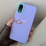 For iPhone XR Smile Face PC Hybrid TPU Phone Case(Purple)