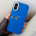 For iPhone XS Max Smile Face PC Hybrid TPU Phone Case(Blue)