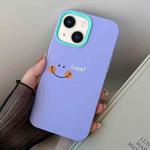 For iPhone 13 mini Smile Face PC Hybrid TPU Phone Case(Purple)
