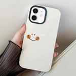 For iPhone 12 mini Smile Face PC Hybrid TPU Phone Case(White)