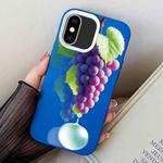 For iPhone XS Max Grape Pattern PC Hybrid TPU Phone Case(Blue)