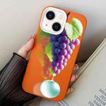 For iPhone 13 mini Grape Pattern PC Hybrid TPU Phone Case(Orange)
