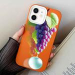 For iPhone 12 mini Grape Pattern PC Hybrid TPU Phone Case(Orange)