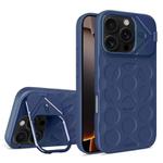 For iPhone 16 Pro Lens Frame Holder MagSafe PC Hybrid TPU Phone Case(Royal Blue)