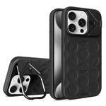 For iPhone 15 Pro Max Lens Frame Holder MagSafe PC Hybrid TPU Phone Case(Black)
