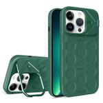 For iPhone 13 Pro Max Lens Frame Holder MagSafe PC Hybrid TPU Phone Case(Deep Green)