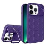 For iPhone 13 Pro Max Lens Frame Holder MagSafe PC Hybrid TPU Phone Case(Purple)