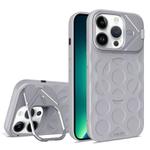 For iPhone 13 Pro Max Lens Frame Holder MagSafe PC Hybrid TPU Phone Case(Titanium Gray)