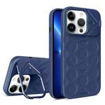 For iPhone 13 Pro Lens Frame Holder MagSafe PC Hybrid TPU Phone Case(Royal Blue)