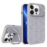 For iPhone 13 Pro Lens Frame Holder MagSafe PC Hybrid TPU Phone Case(Titanium Gray)