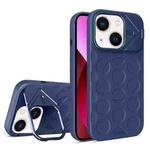 For iPhone 13 Lens Frame Holder MagSafe PC Hybrid TPU Phone Case(Royal Blue)