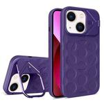 For iPhone 13 Lens Frame Holder MagSafe PC Hybrid TPU Phone Case(Purple)