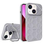 For iPhone 13 Lens Frame Holder MagSafe PC Hybrid TPU Phone Case(Titanium Gray)