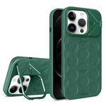 For iPhone 12 Pro Lens Frame Holder MagSafe PC Hybrid TPU Phone Case(Deep Green)