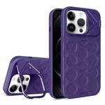 For iPhone 12 Pro Lens Frame Holder MagSafe PC Hybrid TPU Phone Case(Purple)