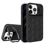 For iPhone 12 Pro Max Lens Frame Holder MagSafe PC Hybrid TPU Phone Case(Black)