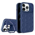 For iPhone 12 Pro Max Lens Frame Holder MagSafe PC Hybrid TPU Phone Case(Royal Blue)