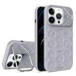For iPhone 12 Pro Max Lens Frame Holder MagSafe PC Hybrid TPU Phone Case(Titanium Gray)