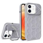 For iPhone 12 Lens Frame Holder MagSafe PC Hybrid TPU Phone Case(Titanium Gray)