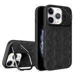 For iPhone 11 Pro Max Lens Frame Holder MagSafe PC Hybrid TPU Phone Case(Black)