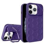 For iPhone 11 Pro Max Lens Frame Holder MagSafe PC Hybrid TPU Phone Case(Purple)