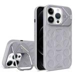 For iPhone 11 Pro Max Lens Frame Holder MagSafe PC Hybrid TPU Phone Case(Titanium Gray)