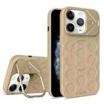 For iPhone 11 Pro Max Lens Frame Holder MagSafe PC Hybrid TPU Phone Case(Desert Gold)