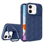 For iPhone 11 Lens Frame Holder MagSafe PC Hybrid TPU Phone Case(Royal Blue)