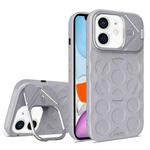 For iPhone 11 Lens Frame Holder MagSafe PC Hybrid TPU Phone Case(Titanium Gray)