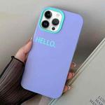 For iPhone 14 Pro Max HELLO Word PC Hybrid TPU Phone Case(Purple)