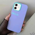 For iPhone 12 mini HELLO Word PC Hybrid TPU Phone Case(Purple)